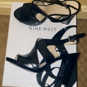 Nine West "Miss Priss" Block Heel Sandals Size 7.5
